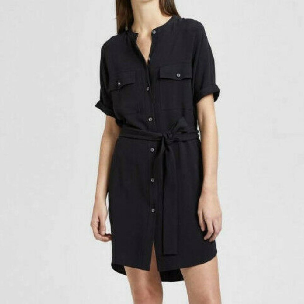 Theory Belted Black Rosina Cargo Dress Sz S